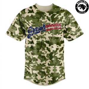 Grasshoppers Military Appreciation Camo Baseball Jersey Digital Camouflage Stars Stripes Uniform 2