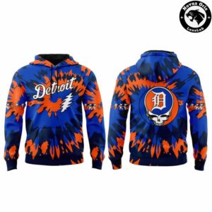 Grateful Dead Detroit Tigers Tie Dye Steal Your Face Hoodie 2