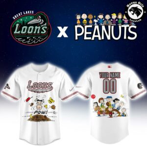 Great Lakes Loons x Peanuts Night Limited Edition Baseball Jersey 2