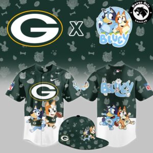 Green Bay Packers x Bluey Night NFL Custom Edition Jersey