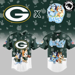 Green Bay Packers x Bluey Night NFL Custom Edition Jersey 2