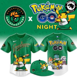 Greensboro Grasshoppers Pokemon GO Night Limited Edition Baseball Jersey 1