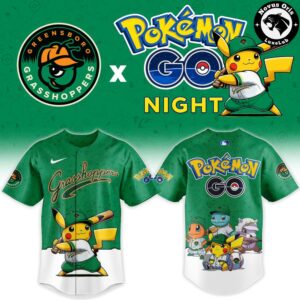 Greensboro Grasshoppers Pokemon GO Night Limited Edition Baseball Jersey 2