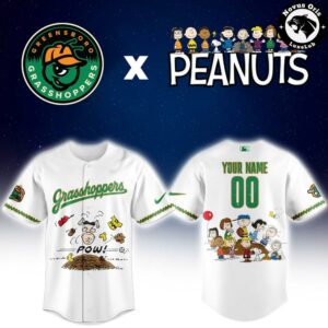 Greensboro Grasshoppers x Peanuts Night 2026 Limited Baseball Jersey 2