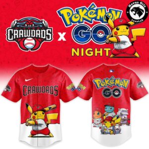 Hickory Crawdads x Pokemon GO Night Mashup Limited Baseball Jersey 2