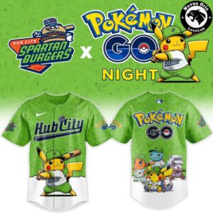 Hub City Spartanburgers Pokemon GO Night Limited Edition Baseball Jersey 2
