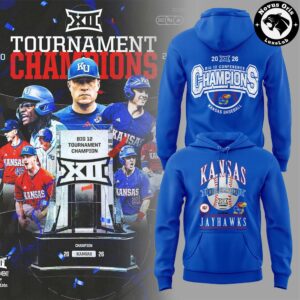 Kansas Jayhawks 2026 Big 12 Tournament Champions Hoodie