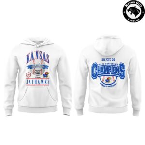 Kansas Jayhawks 2026 Big 12 Tournament Champions Hoodie 4