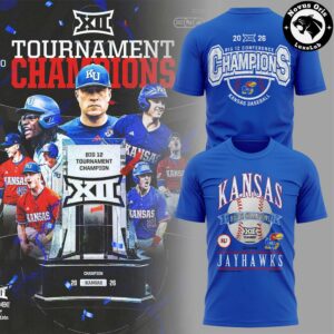 Kansas Jayhawks 2026 Big 12 Tournament Champions T Shirt 1