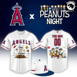 Los Angeles Angels x Peanuts Night Snoopy Baseball Jersey Limited Edition