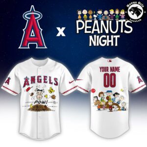 Los Angeles Angels x Peanuts Night Snoopy Baseball Jersey Limited Edition 2