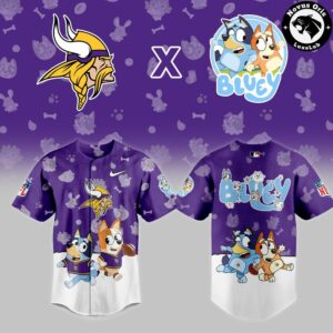 Minnesota Vikings x Bluey Night NFL Custom Edition Jersey 2