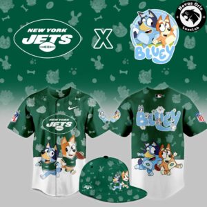 New York Jets x Bluey Night NFL Custom Edition Jersey 1