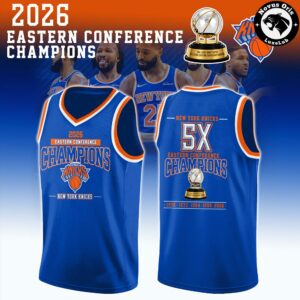 New York Knicks 5X Eastern Conference Champions Basketball Jersey 2