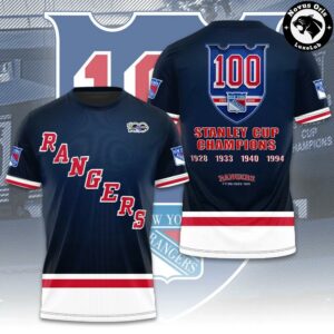 New York Rangers 100 Years Centennial Anniversary Fan Tee T Shirt 1
