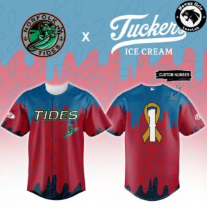 Norfolk Tides x Tucker’s Ice Cream Custom Number Edition Baseball Jersey