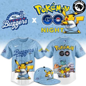 Ontario Tower Buzzers Pokemon GO Night Pikachu Baseball Jersey