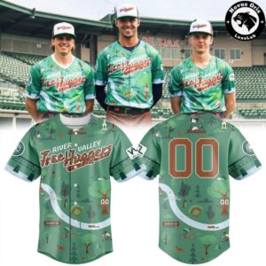 River Valley Tree Huggers Edmonton Baseball Jersey – Green Nature Graphic Theme Shirt