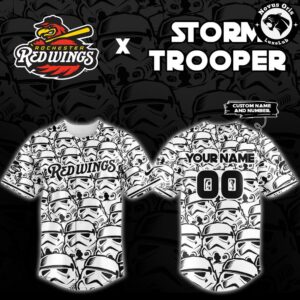 Rochester Red Wings x Star Wars Stormtrooper Custom Baseball Jersey 2