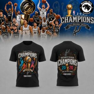 San Antonio Spurs 2026 Southwest Division Champions Limited T Shirt 3