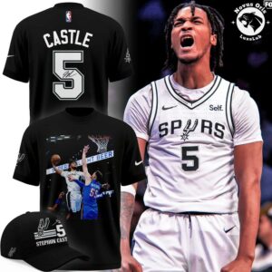 San Antonio Spurs Stephon Castle Action Graphic T-Shirt