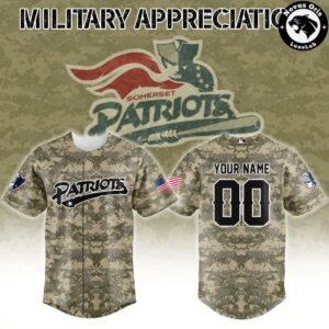 Somerset Patriots Military Appreciation Desert Camo Baseball Jersey 2