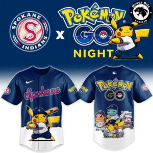 Spokane Indians x Pokemon GO Night Limited Edition Baseball Jersey 2