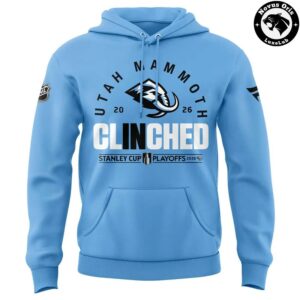 Utah Mammoth 2026 Stanley Cup Playoffs Clinched Light Blue Hoodie 2