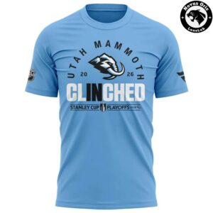 Utah Mammoth 2026 Stanley Cup Playoffs Clinched Light Blue T Shirt 2