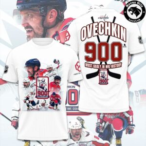 Washington Capitals Alex Ovechkin 900 Goals NHL All Time Goals Leader T Shirt 1