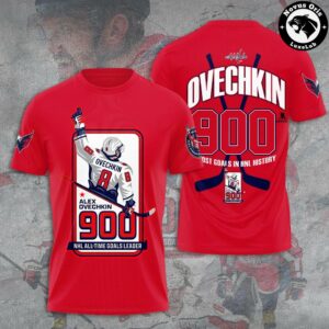 Washington Capitals Alex Ovechkin 900 Goals NHL All Time Goals Leader T Shirt 2