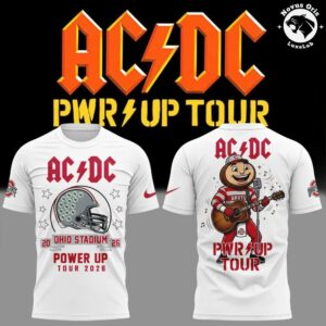 ACDC Power Up Tour 2026 Ohio State Buckeyes Football Shirt 3