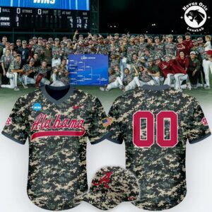 Alabama Crimson Tide Military Appreciation NCAA Camo Baseball Jersey