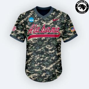Alabama Crimson Tide Military Appreciation NCAA Camo Baseball Jersey 2