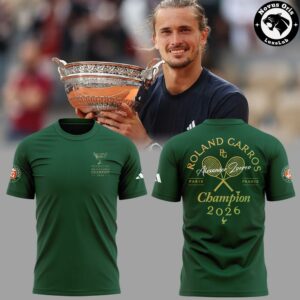 Alexander Zverev Roland Garros 2026 Champion Tennis T Shirt 3