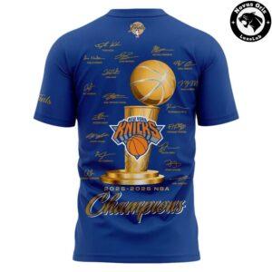 Autographed New York Knicks 2026 Champions Signature Graphic Tee 3