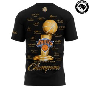 Autographed New York Knicks 2026 Champions Signature Graphic Tee 6