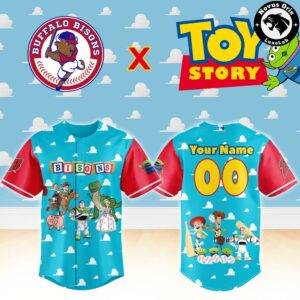 Buffalo Bisons x Toy Story Night Woody Buzz Lightyear Custom Baseball Jersey 2