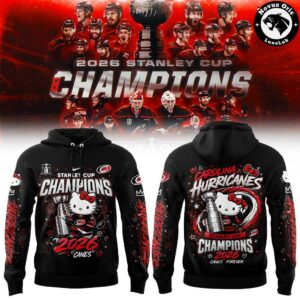 Carolina Hurricanes x Hello Kitty 2026 Stanley Cup 2-Time Champions Hoodie