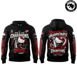 Carolina Hurricanes x Hello Kitty 2026 Stanley Cup 2 Time Champions Hoodie 2