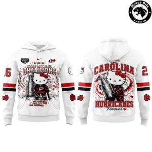 Carolina Hurricanes x Hello Kitty 2026 Stanley Cup 2 Time Champions Hoodie 4