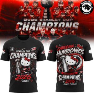 Carolina Hurricanes x Hello Kitty 2026 Stanley Cup 2-Time Champions T-Shirt