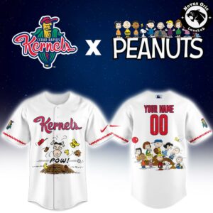 Cedar Rapids Kernels Peanuts Night Snoopy Baseball Jersey 2