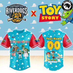 Charleston RiverDogs x Toy Story Night Pixar Cartoon Custom Baseball Jersey 2