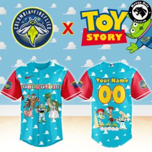 Columbia Fireflies x Toy Story Night Pixar Cartoon Custom Baseball Jersey 2