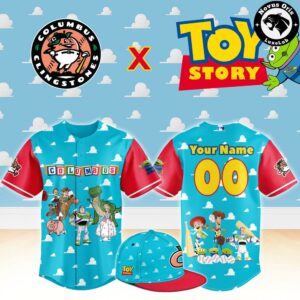 Columbus Clingstones x Toy Story Night Woody Buzz Lightyear Baseball Jersey 1