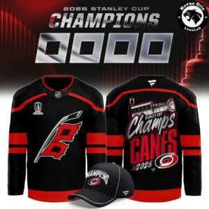 Custom Carolina Hurricanes 2026 Stanley Cup Champions Hockey Jersey 2