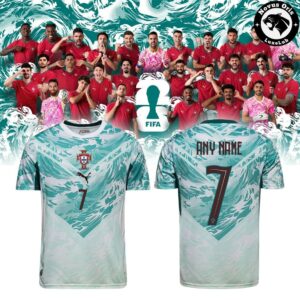 Custom Portugal National Team 2026 World Cup Mint Green Wave Soccer Jersey