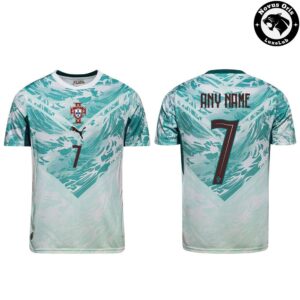 Custom Portugal National Team 2026 World Cup Mint Green Wave Soccer Jersey 2