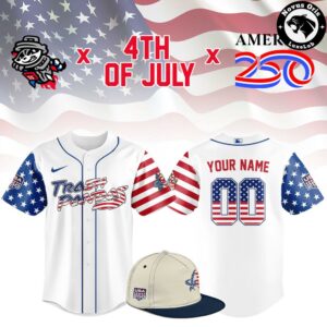 Custom Rocket City Trash Pandas America 250 4th of July Jersey